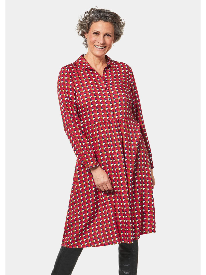 Kurzgröße: Bequemes Freizeitkleid in modischem Druck in teerose / gemustert
