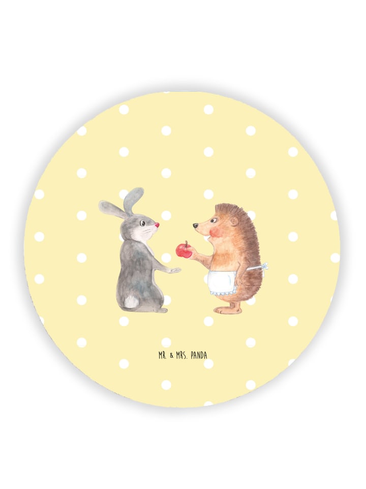 Magnet Hase Igel ohne Spruch in Gelb Pastell