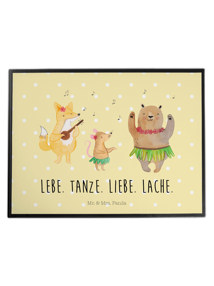 Schreibunterlage Waldtiere Aloha mit Spruch in Gelb Pastell