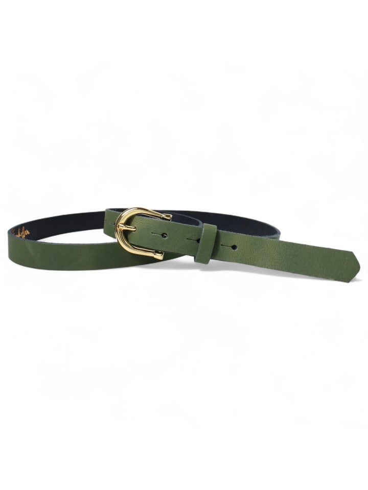 Ledergürtel in Khaki