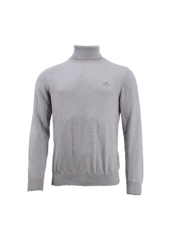 Rollkragen Baumwoll-Kashmirmix in Grey melange
