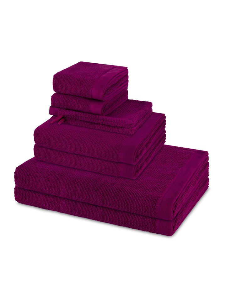 2 X Wasch- 2 X Gäste- 2 X Dusch- 2 X Handtuch im Set Bliss in Berry