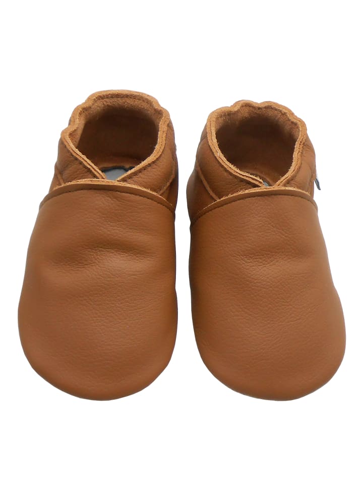 Baby Krabbelschuhe aus Leder, weiche Lauflernschuhe mit rutschfester Sohle 