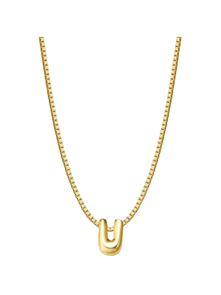 Kette Buchstabe U aus Sterling Silber in gelbgold