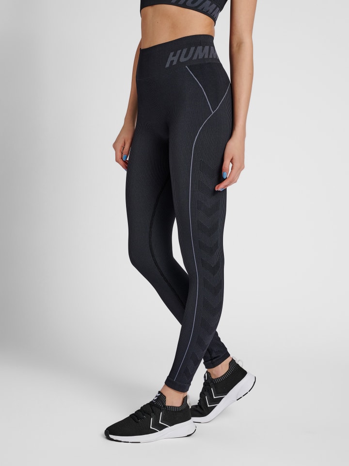Leggings Hmlte Christel Damen in BLACK/ASPHALT MELANGE