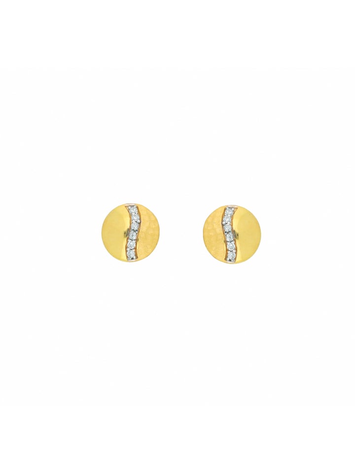 Damen 333 Gold Ohrringe / Ohrstecker mit Zirkonia in gold