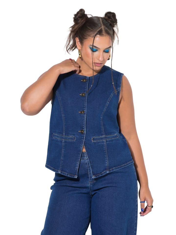 Weste in blue denim