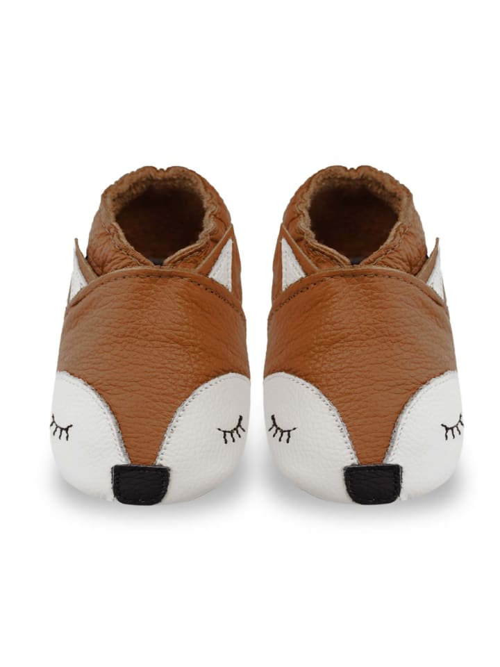 Baby Krabbelschuhe aus Leder, weiche Lauflernschuhe mit rutschfester Sohle 