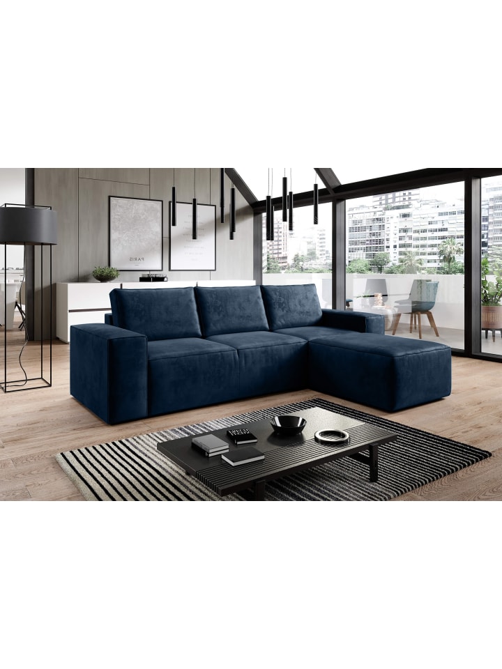 Rush Recamiere Rechts in Navyblau -  (L) 302 x (B) 302 x (H) 95 cm