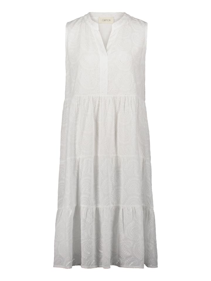 Spitzenkleid mit Lochmuster in Weiß