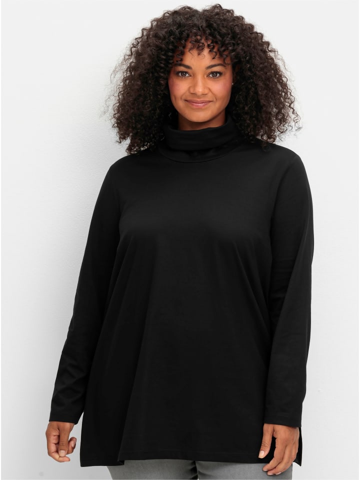 Rollkragenshirt in schwarz