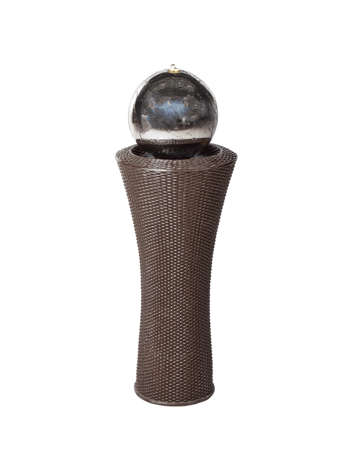 Gartenbrunnen ZENYATTA in Braun - (W) 39 x (H) 111 x (L) 39 cm