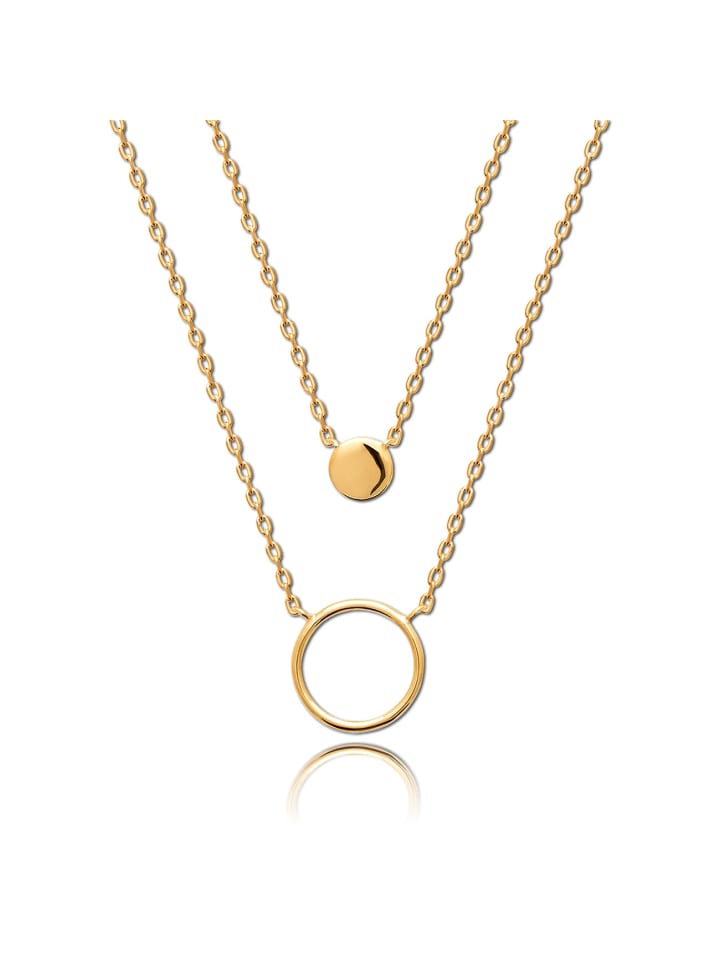 Kette vergoldet (Gelbgold 750) Kreise Größe ca. 40cm Halsketten