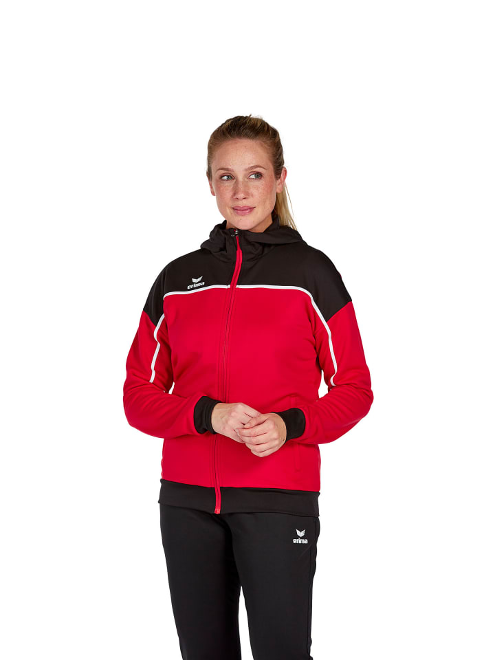 Damen Change By Erima Trainingsjacke mit Kapuze in rot/schwarz/weiss