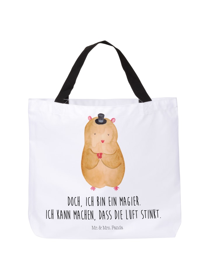 Shopper Hamster Hut mit Spruch in Weiß