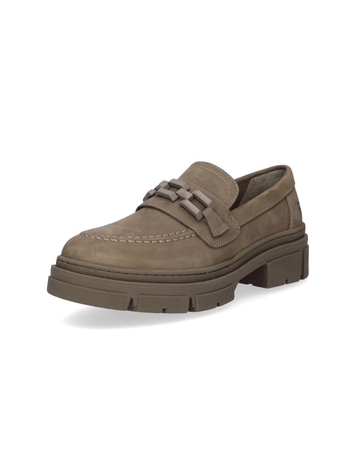 Lederslipper in taupe
