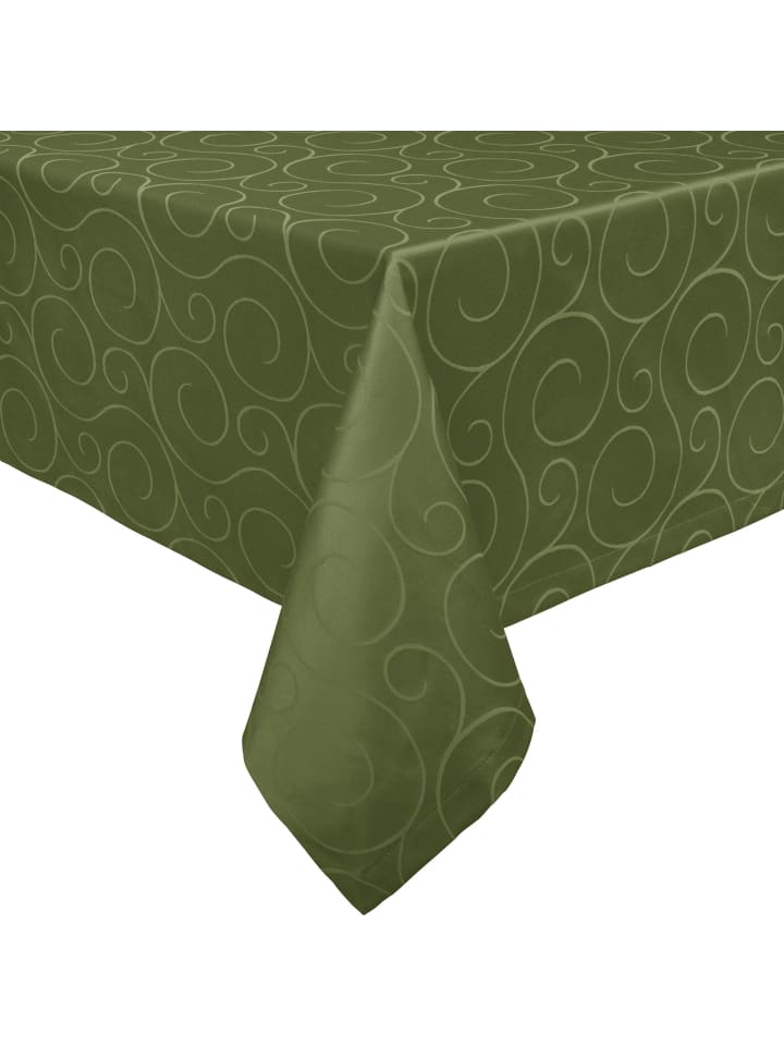Jacquard, Baumwollmischung Tischdecke Oberhausen in dunkelgrün