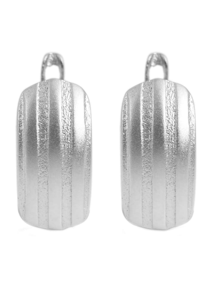Damen Ohrringe – Klappcreole aus 925 Silber in silber