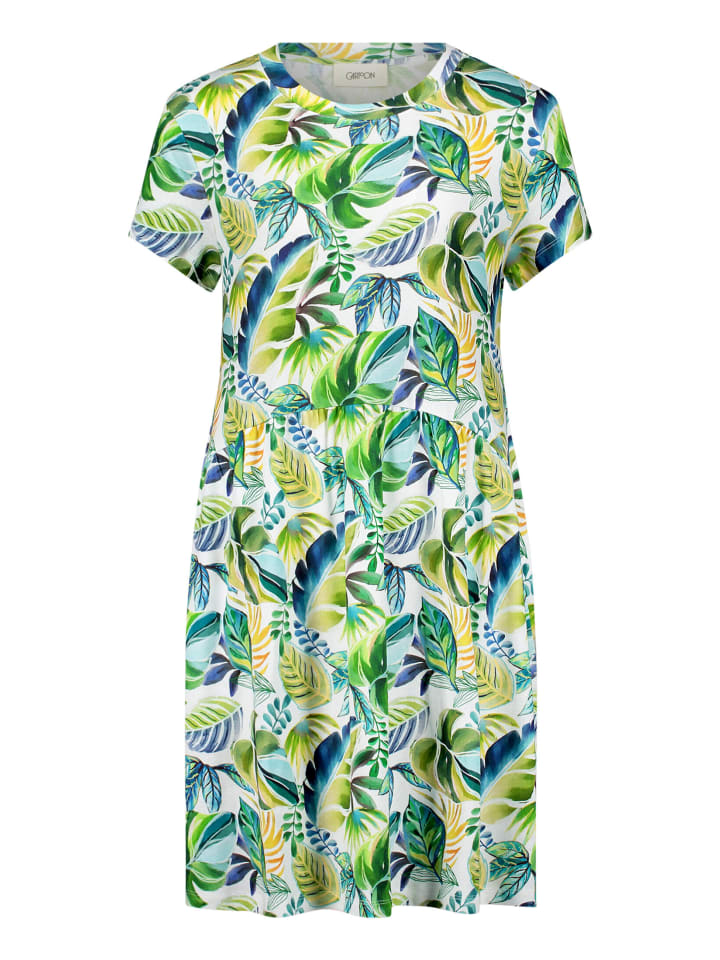 Casual-Kleid mit Eingrifftaschen in Nature/Green