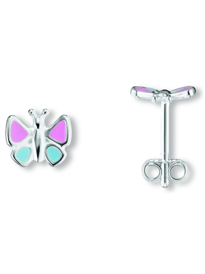 Schmetterling Ohrringe Ohrstecker aus 925 Silber in silber