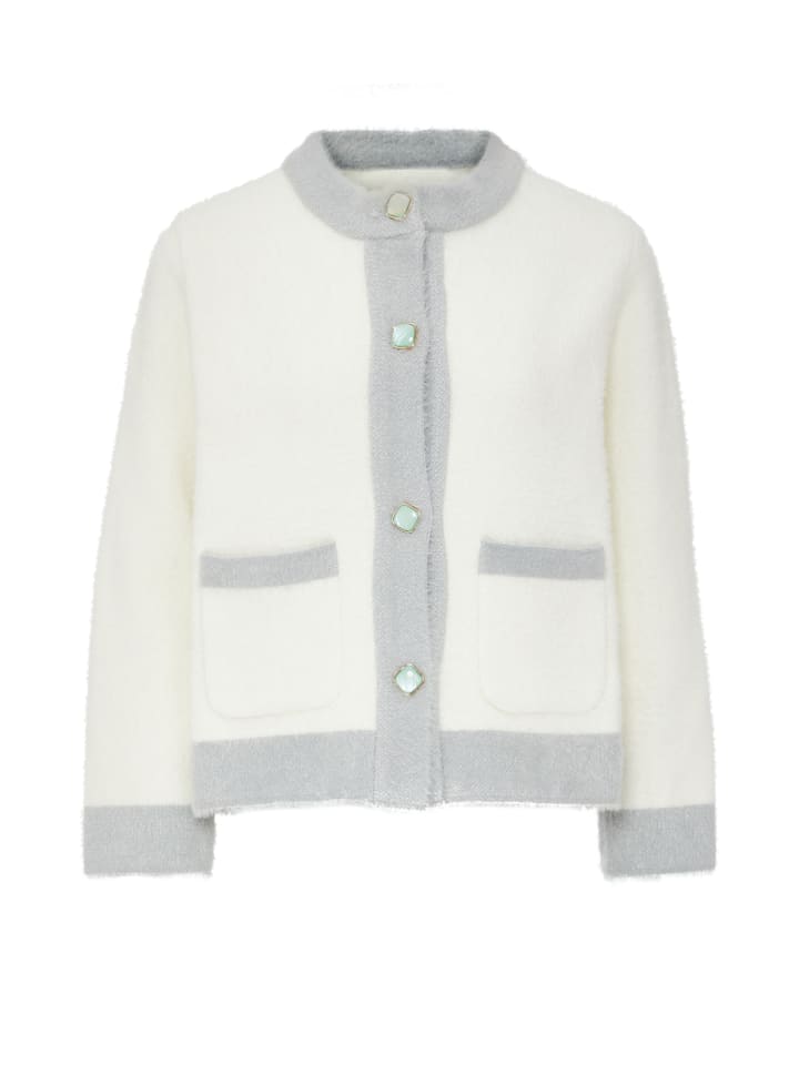 Damen Strickjacke in Wollweiss Grau
