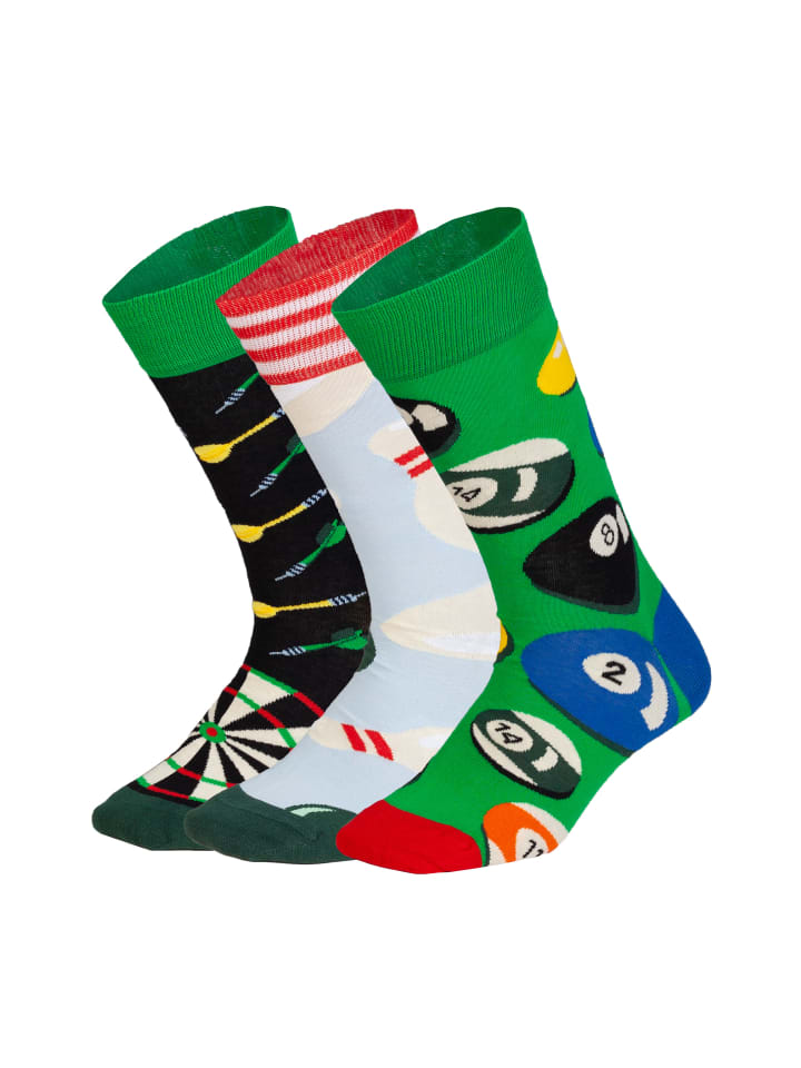 Socken Strike & Score (3er Box) in Schwarz Hellblau Grün