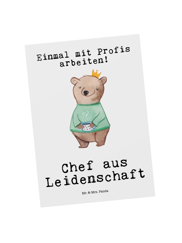 Grußkarte Chef Leidenschaft mit Spruch in Weiß