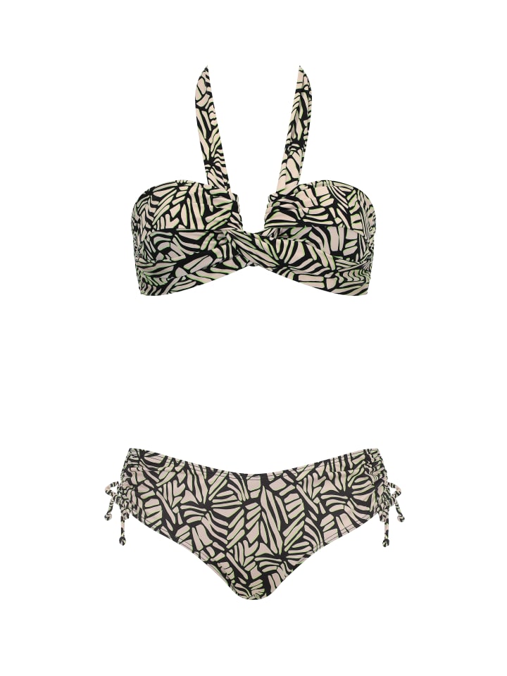 Bikini in schwarz/beige