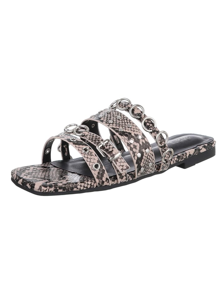 Sandale & Sandalette in Beige und Grau