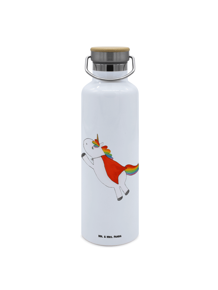 Trinkflasche Einhorn Super ohne Spruch in Weiß