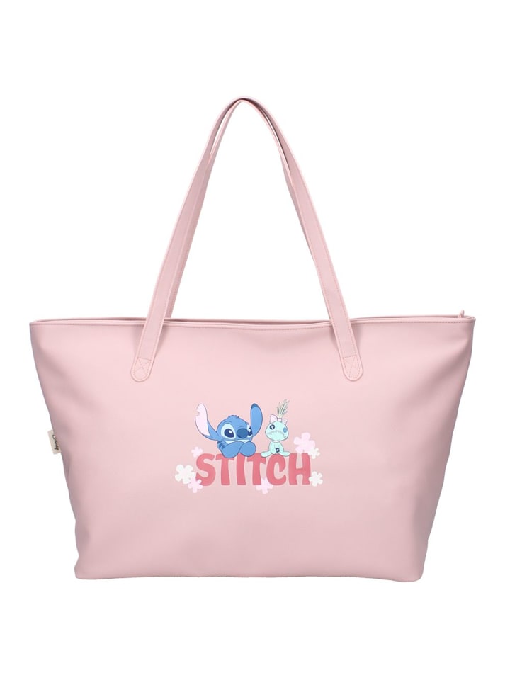 Große Damen Shopping-Tasche | rosa | Kunstleder | Disney Stitch
