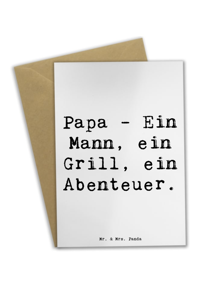 Grußkarte Papa Abenteuer mit Spruch in Weiß