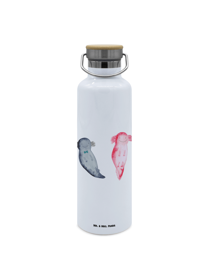 Mehrwegflasche Axolotl Freundin ohne Spruch in Weiß