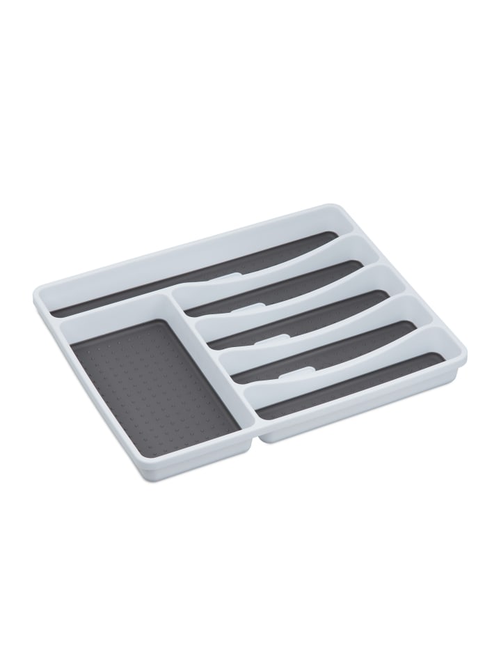 2 x Besteckkasten in Weiß/ Grau - (B)33 x (H)4,5 x (T)40 cm