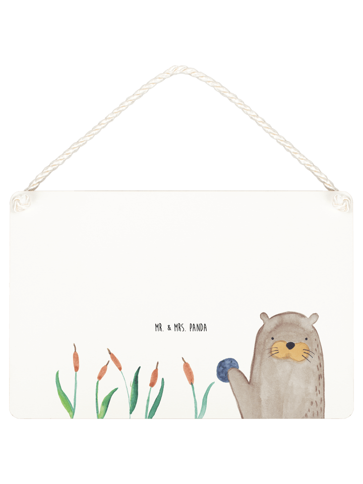 Holzschild Otter Stein ohne Spruch in Transparent
