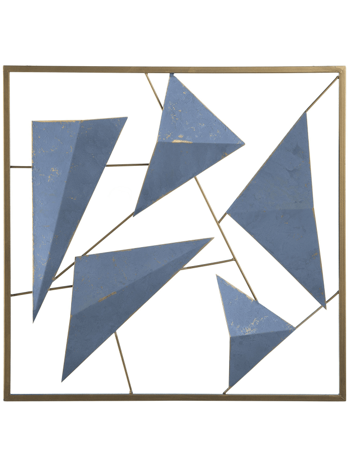 Wandobjekt ZINC in Blau/Gold - (W) 50 x (H) 50 x (L) 4 cm Horizontal