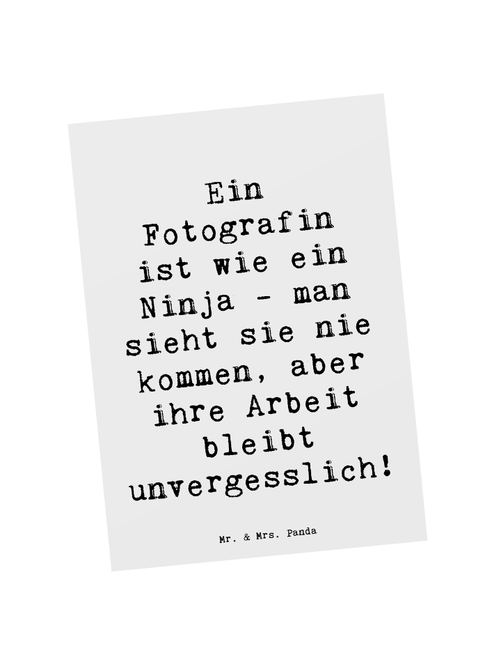Postkarte Spruch Fotografin Ninja mit Spruch in Weiß