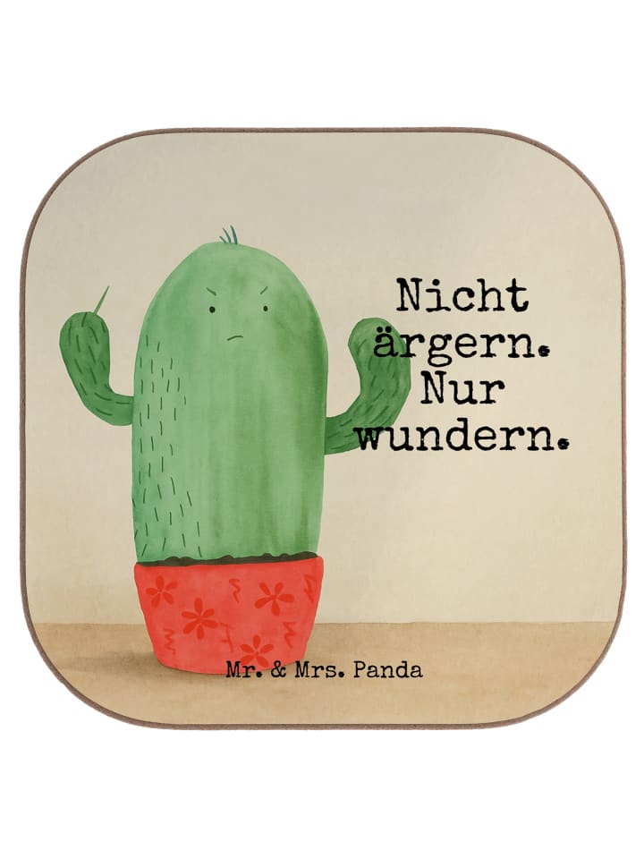 Untersetzer Kaktus Wut Design mit Spruch in Weiß