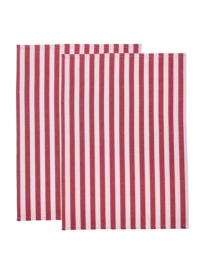 Butlers Küchentuch VEGAS STRIP 2er-Set in Rosa / Bordeaux
