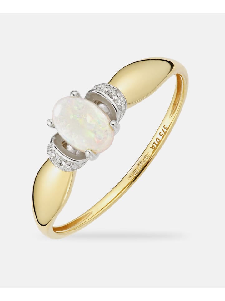 Ring, mit Opal, 375 Gelbgold