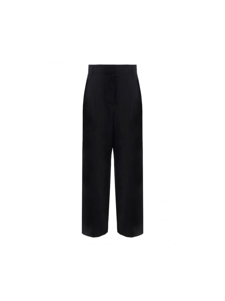 Schwarz Seide Casual Hose