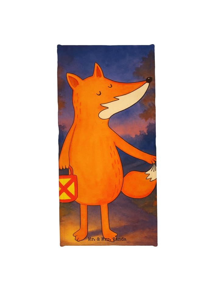 Duschtuch Fuchs Laterne Design ohne Spruch in Türkis Pastell