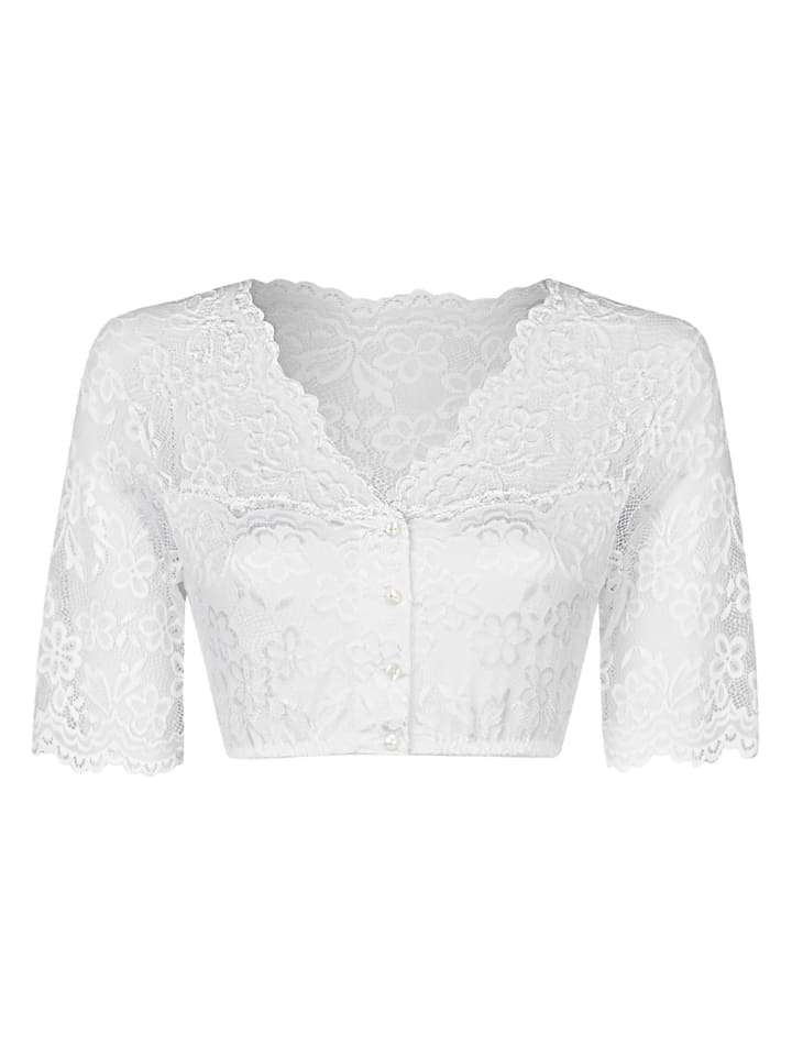 Dirndlbluse halbarm in weiss
