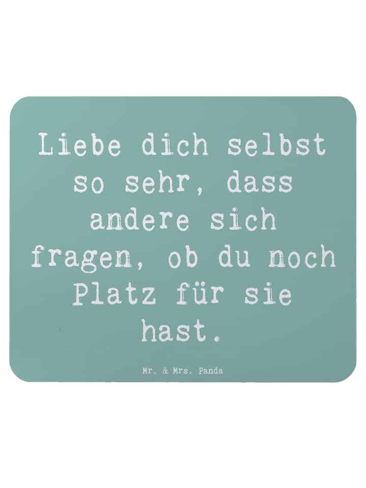 Mousepad Spruch Selbstakzeptanz Liebe mit Spruch in Meeresbrise