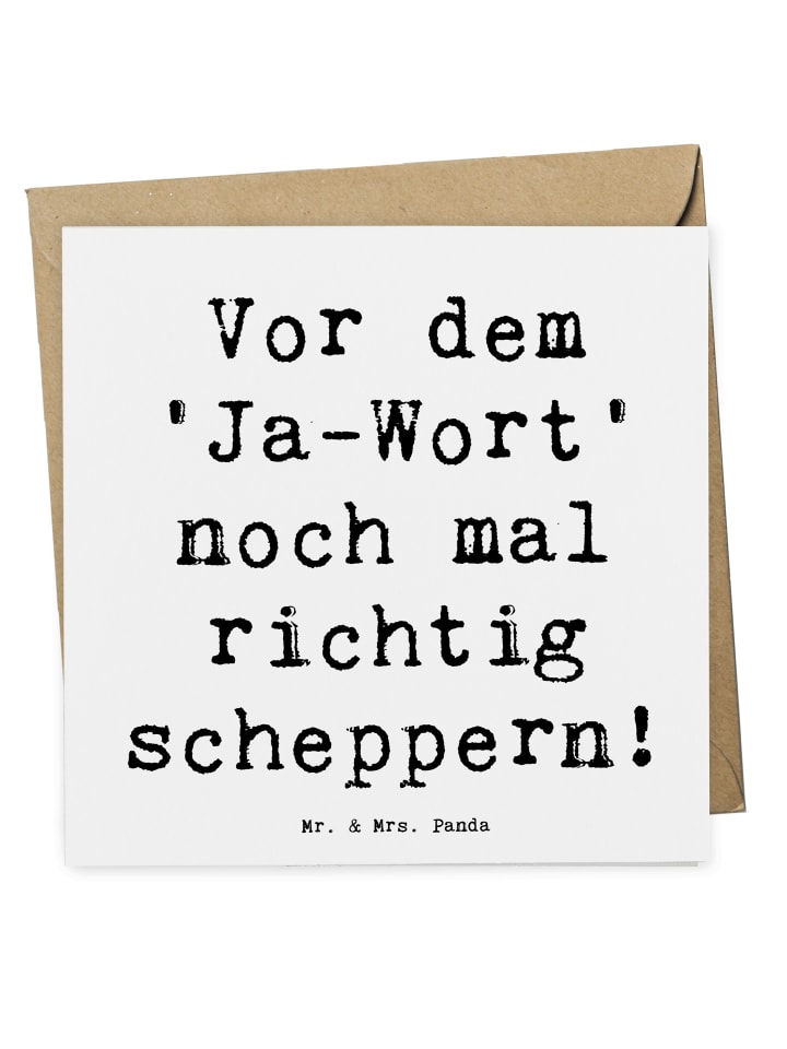 Deluxe Karte Spruch Polterabend Spaß mit Spruch in Weiß
