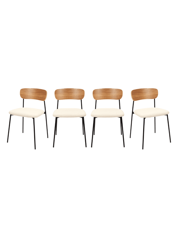 4er-Set Stühlen LIVIO in Ecru - (W) 46 x (H)78,3 x (L)48 cm