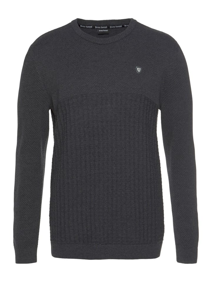 Strickpullover in anthrazit-meliert