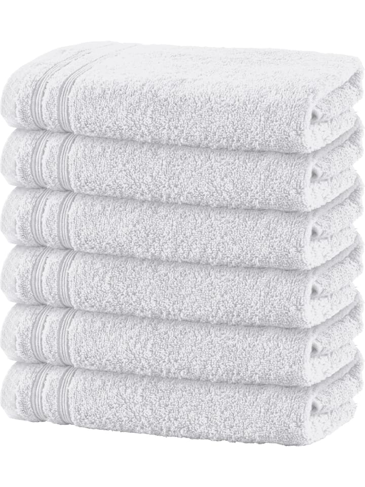 Duschtuch 6er-Pack Heidelberg in weiß