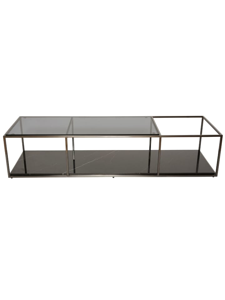 Glas-Couchtisch BALTHAZAR in Schwarz - (W)140  x (H)40  x (L)30 cm