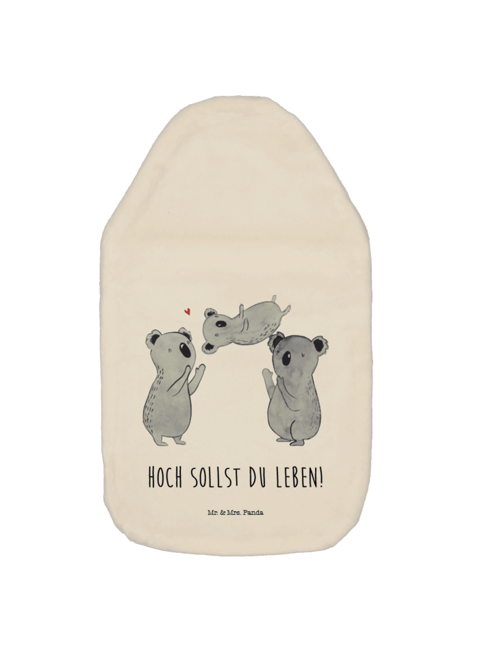 Wärmflasche Koalas Feiern mit Spruch in Weiß